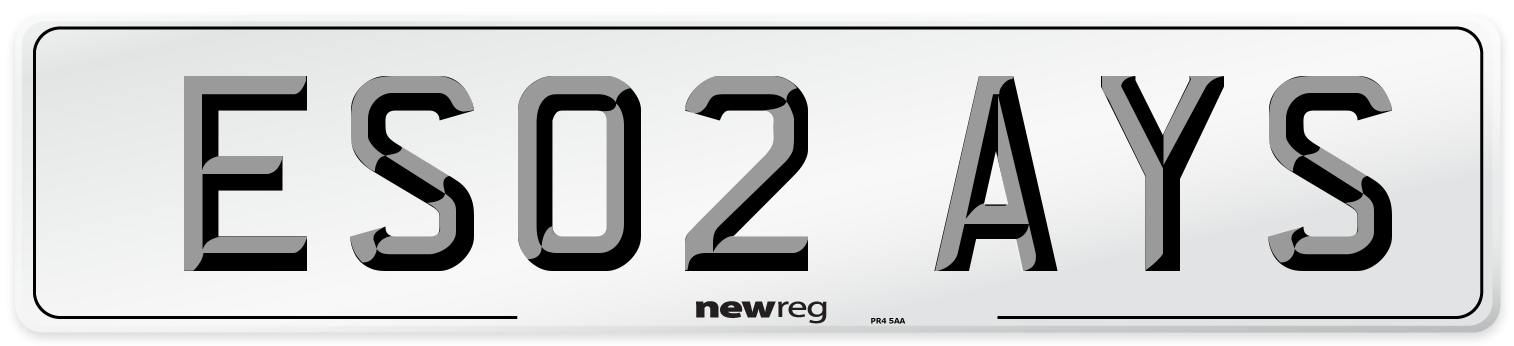 ES02 AYS Number Plate from New Reg